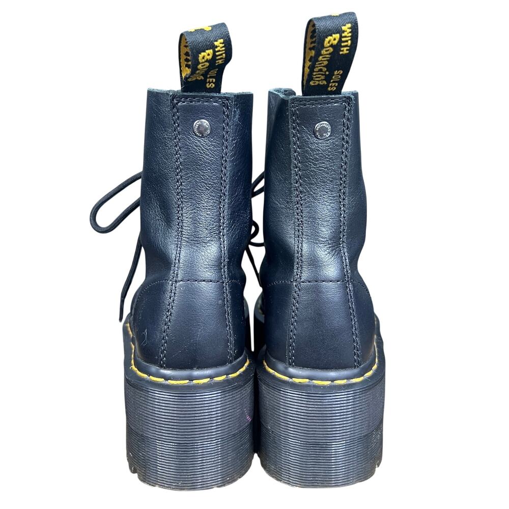 Dr. Martens Women’s 1460 Pascal Max Black Leather Platform Boots Size 6 - Picture 8 of 10